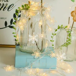 Strings USB Snowflake String Light Fairy Lights Year Christmas Decorations Garland Curtain Holiday Decorative Lamp