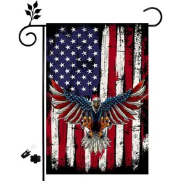 1 Stück 4. Juli Patriotische USA-Adler-Gartenflagge, vertikale doppelseitige Druckflagge für den Außenbereich, Hof, Garten, Balkon, Unabhängigkeitstag, Party-Dekoration,