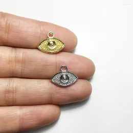Charms Eruifa 20 Stück 15 8 mm Zinklegierung Tiny Eye Coin Großhandel Halskette Ohrring Armband Schmuck DIY handgefertigt 2 Farben