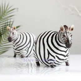 Objetos decorativos Estatuetas Criativas nórdicas Animal em resina Zebra gorda Acessórios para artesanato moderno Sala de estar Casa Quarto de criança Decoração animal 230608