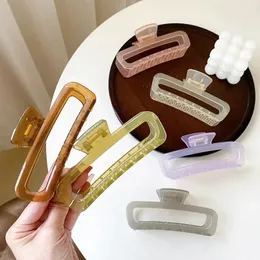 Simple Senior Sense Accessori per capelli femminili in plastica di grandi dimensioni da 12,5 cm Clip di squalo gelatina trasparente rettangolare vuota