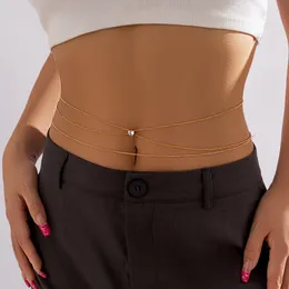 Bauchketten für die Taille Frauen Damen Doppelschicht Zirkon Sexy Modeschmuck 2023 Neu Gold Silber Farbe Großhandel