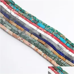 Stone 5X1M Long Cube Shape Marble Pattern Loose Beads Strand Diy Creative Natural Material For Jewelry Making Bracelet Necklace Drop Dhjau