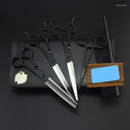 Kit Professional Japan 7 Inch Color Pet Dog Grooming Hair Scissors Cutting Shears Thinning Barber Hairdressing