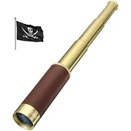 Retro Pirate Teleskop Zoomable 25x30 Cep Monoküler, Taşınabilir Yıkılabilir Su Geçirmez Spyglass Handheld Teleskop, Çocuklar İçin Vintage Teleskop