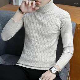 Men's Sweaters Men Winter Pullovers Slim Fit Casual Turtlenecks Good Quality Solid Black Large Size 5XL