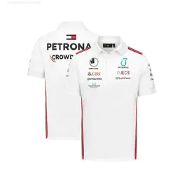2tyv Erkek Tişörtleri Polos Mercedes-Aaggmm Petronas F1 Takım 2023 Polo Tshirts Lewis Hamilton Valtteri Bottas Formula 1 Araba Fan Giysileri