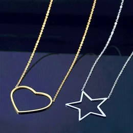 Choker Chokers Weier Stainless Steel Chain Neckless for Women Heart Star Round Pendant Necklace Korean Jewelrychokers