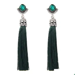 Dangle Chandelier Ethnic Style Long Tassel Earrings For Women Fashion Crystal Earring Bohemia Jewelry 5 Colors Female Gifts Drop De Dhnia