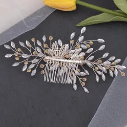 Hair Clips Wedding Comb Vintage Fork Dazzling Leaves Dresses Accessories For Bride Female Daily Headdress Jewelries