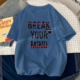 Herren-T-Shirts „Break Your Mind It's Good Idea“ mit Buchstabendruck, Herren-T-Shirts, sportlich, lockerer Hemdstil, Vintage-T-Shirt, modisch, übergroß