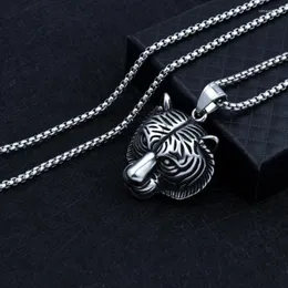 Pendant Necklaces Hip-hop Ornament Assertive Tiger Head Stainless Steel Chain Necklace