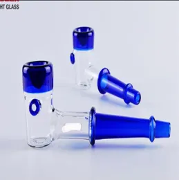 Produzione pipe in vetro Narghilè soffiato a mano Set per fumare pipa in vetro blu