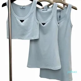 Kvinnors designer tank bomullsblandning t skjortor yogasträkt stickad fitness sport odlar ens moraliska karaktär mini beskuren medellång längd