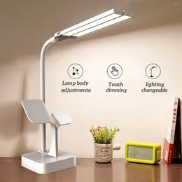 Table Lamps Led Lamp Double-head Dimmable Foldingtable Usb Charge Eye-caring Touch With 3 Light Modes#g35