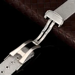 Watch Bands Fashion 20/22 Mm Width Mesh Stainless Steel Band Folding Clasp Metal Luxury Wristband Replacement Watchbands