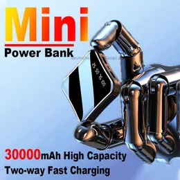 Бесплатный индивидуальный логотип Mini Portable Power Bank 10000MAH Двухсторонняя зарядка цифровой карман Внешний аккумулятор для iPhone Xiaomi Huawei Samsung