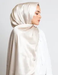 Hijabs Muslim Hijabs for Woman Hijab Scarf Shining Plain Satin Silk Scarves for Women Silk Scarf Luxury Brand Premium Female Shawl 230609