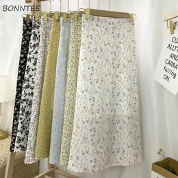 Gonne 7 colori Gonne Donna Dolce Estate Retro Donna Harajuku Studente Ins A-line Basic Floral Arrivo Holiday Soft Faldas Midi 230609