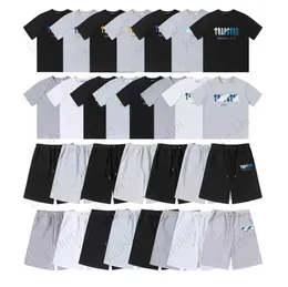 Trapstar Mens T Shirt Spodnie 2 -częściowe zestawy designerski ręcznik tęczowy haft haftowy