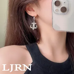 Stud Earrings 2023 Metal Irregular Geometric Navy Anchor C-shaped Pendant Vintage Retro Ear Wear LJRN For Women Party Jewelry