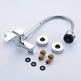 Kitchen Faucets Stream Spray Bubbler Bathroom Faucet Wall Mounted Dual Hole And Cold Water Flexible Pipe Mixer