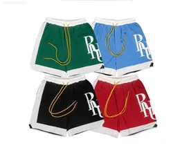 Shorts Masculinos Rhude American Casual Verão Fino Solto High Street Beach Sports Color Matching
