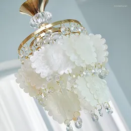 Pendant Lamps Simple Modern Crystal Chandelier Light Luxury Shell Wind Chime Hanging Lamp Personality Bar Bedroom Living Room Lighting