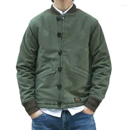 Jaktjackor American Vintage Ceket Navy N-1 Deck Jacket Sherpa Linning Work Men Erkekler Veste Americaine