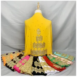 Hijabs 12/pcs Wholesale Order African Women Nigeria Dubai Scarf Cotton Lace Beads Embroidery Dubai Islamic Muslim Scarf for Shawls 230609