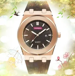 Relógios automáticos de movimento de quartzo confiáveis cronômetro masculino banda de borracha de aço inoxidável encontro automático relógio de designer de vestido multifuncional relógio de pulso presentes