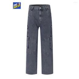 Men's Jeans Multi-pocket Cargo Hip Hop Goth Street Men's And Women's Loose Rock Pants Harajuku Casual Black XXL