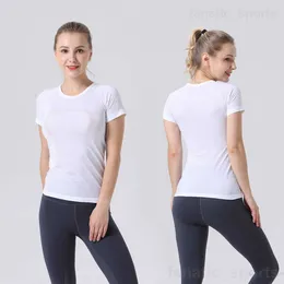 Kız yoga spor en iyi tshirt kısa kollu spor salonu hızlı teknoloji hızlı hızlı yuvarlak boyun tişört kadın kadın tanımlamak koşu tişörtleri eğitim hızlı hız