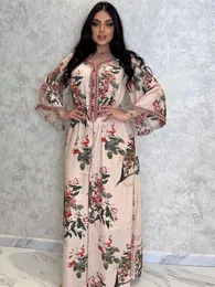 Roupas étnicas Eid Ramadan Muslim Women Kaftan Abaya Dubai Turquia Islam Femme Musulmane Long Dress Abayas For Pink Caftan Robe