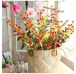 Decorative Flowers 1pc 70cm Fake Foam Pomegranate Christmas Fruit Small Berries Artificial Red Cherry Home Wedding