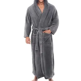 Plus Size Fashion Casual Mens Bathrobes Flannel Robe Hooded Long Sleeve Couple Men Robe Plush Shawl Kimono Warm Male Bathrobe couple Coat Asian size S-5xl