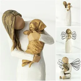 Garden Decorations Nordic Parentchild Sculpture Ornaments Home Intimacy Resin Decor Mother's Day Lovers Angel Figurine Crafts Souvenirs 230609