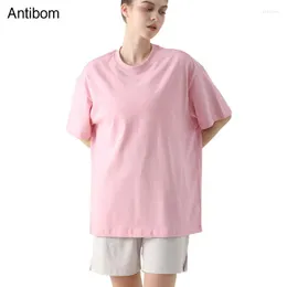 Active Shirts Antibom Cotton Loose Versatile T-shirt Women's Fitness Wear Running Sports Leisure Short Sleeve Yoga Top