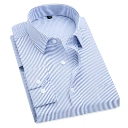 Men's Dress Shirts Plus Size S to 8xl formal shirts for men striped long sleeved non-iron slim fit dress shirts Solid Twill Social Man's Clothing 230609