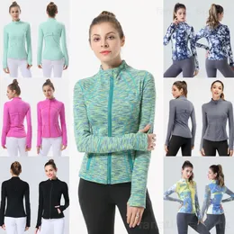 Lu Align Lu Define Exercise Yoga Jackets Clothing Lady Stand Collar Camo Coat Jacket Tight-fitting Running Sportswear Clothes Long Sleeve Thin Woman