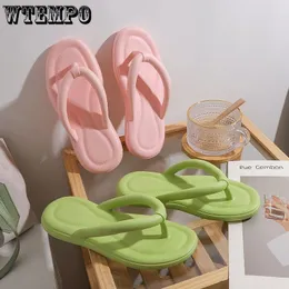 Slippers WTEMPO Candy Colors Summer Beach Flip Flops For Women Soft Bottom Platform Woman Comfy Non Slip Flat Slide Sandals