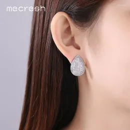 Stud Earrings Mecresh Fashion 2 Colors Micro Zircon Round For Women Small Teardrop Bridal 2023 Wedding Jewelry MEH1116