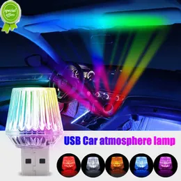 Ny bilinredning LED Diamond Colorful Auto Mini USB LED -atmosfärlampor för party omgivande modellering Automotive PortablePlug Play