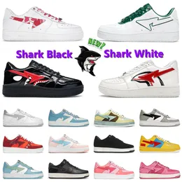 bapests sapatos baixos casuais bapests masculinos femininos preto tubarão preto branco verde patente camo combinação rosa vermelho laranja sapato baixo formadores tênis esportivos