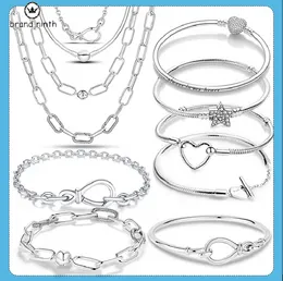 925 Silver for Pandora Charms Jewelry Jewelry Beads European Bead Pendant DIY ME Infinity Knot Chain Bracelet Femme Jewelry for Women Gift