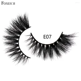 False Eyelashes FOXESJI 3D Mink Lashes Handmade Fluffy Cross Thick Volume Eye Natural Makeup E07