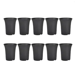 보석 파우치 10pcsblack round flower pots 높은 허리 깊이는 실내 및 야외 식물에 적합합니다 씨앗 야채 야채