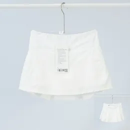 Lu Lu Lemons Yoga Skirts s女性スカートペースライバルスカートプリーツジムの服を走っている女性ゴルフパンツショーツスポーツバックウエストポケットジッパーカート