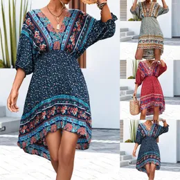 Casual Dresses Women's Dress Bohemian V Neck Positioning Size 16 For Women Cocktail Pantsuit Wrap