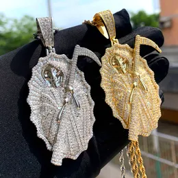 Hänge halsband döden hänge halsband isade ut bling cz banade kungen av terrors charm män kvinnor hip hop smycken 230609